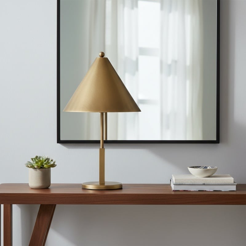 Aurecyl Table Lamp - Sleek Tapered Metal Table Lamp in Vintage-Style Finish for Living Room K1619