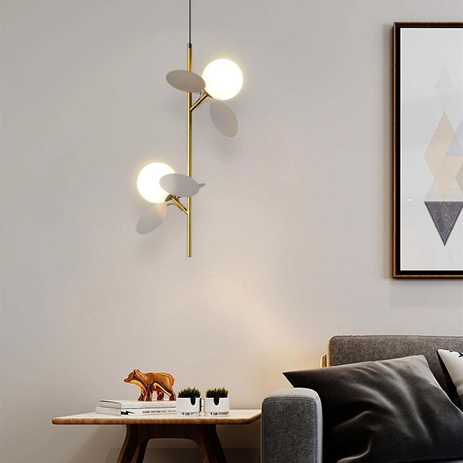 Multi Colored Leaf Glass Globe Pendant Light K152