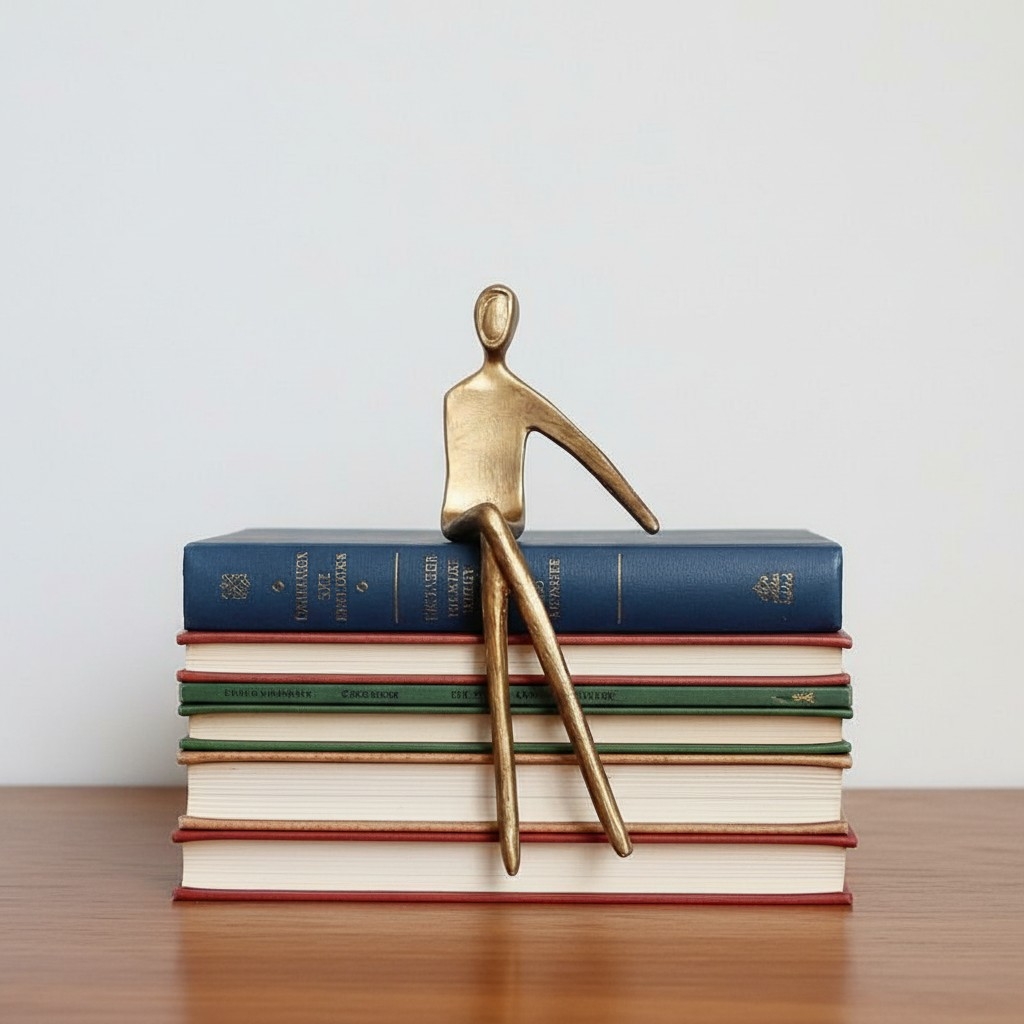 Floxo Artistic Desk and Shelf Figurine - Thinker and Lazy Dog Design for Bookshelves and Tables K2361