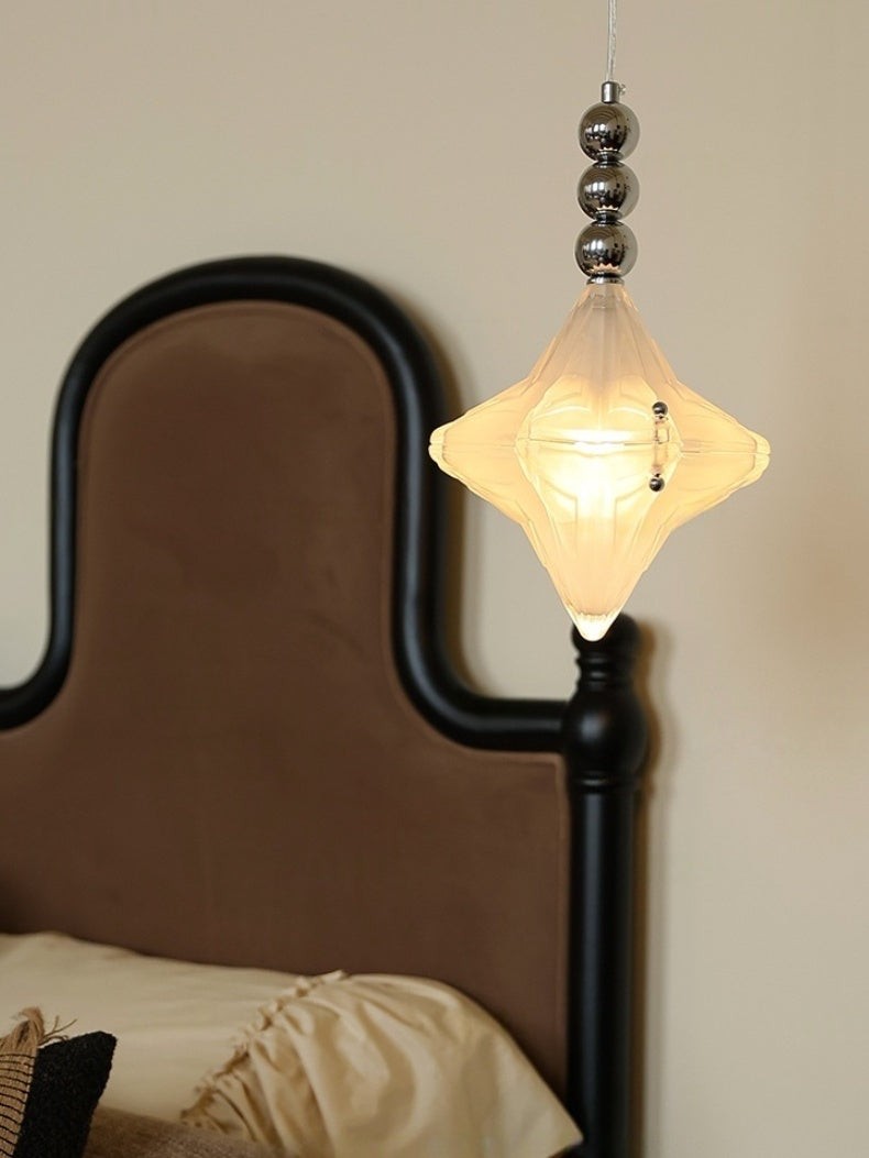 Art Deco Astris Elara Star Pendant Light - Frosted Glass Pendant with Geometric Style K1583