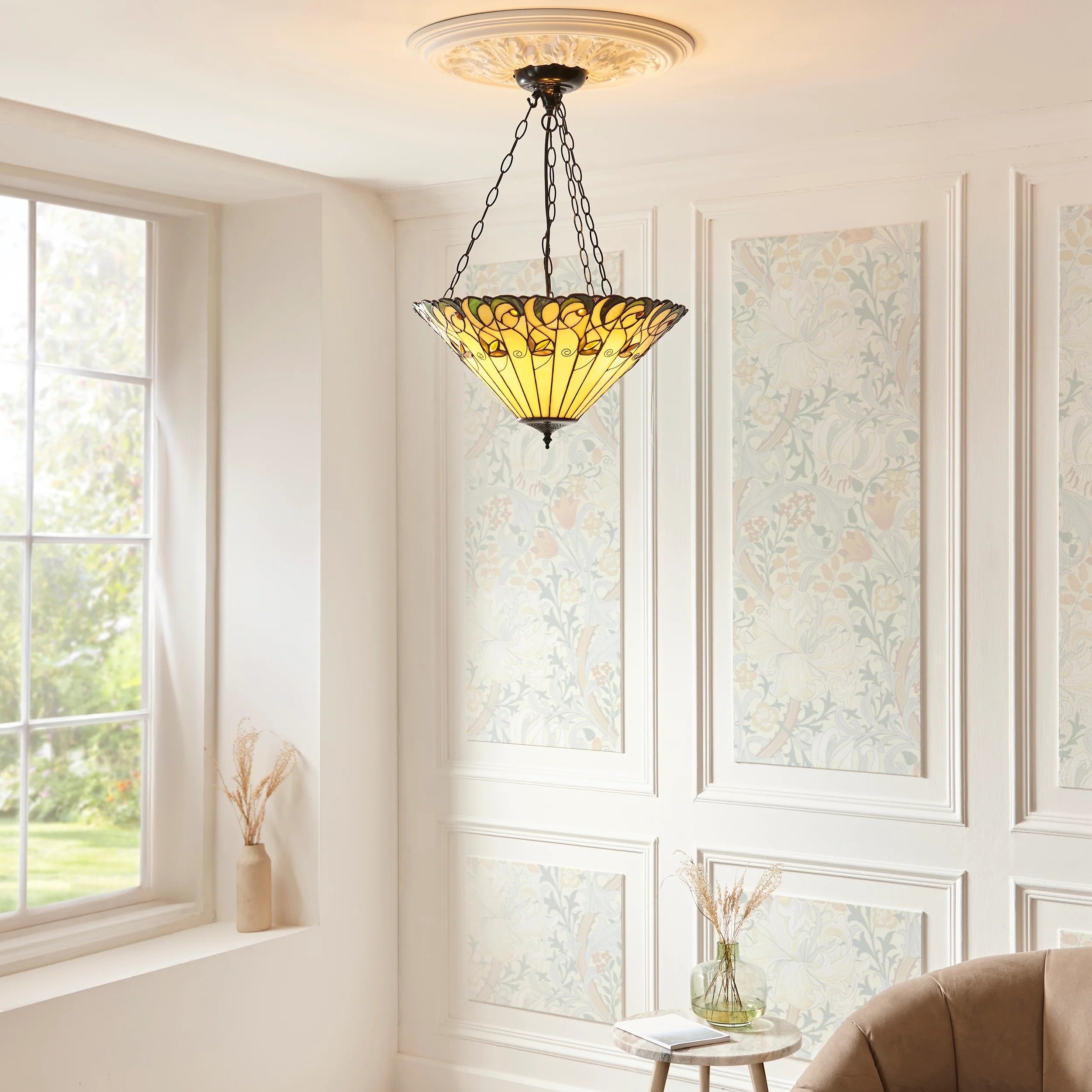 TF Jamelia Light - Decorative Art Glass - Flush Mount Timeless Style for Hallway K2015