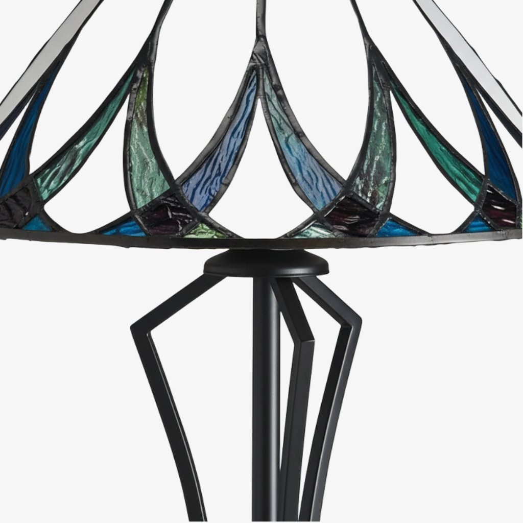 TF Allanton Elegant Ripple Glass Table Lamp - Vintage Style Accent for Bedroom K1949