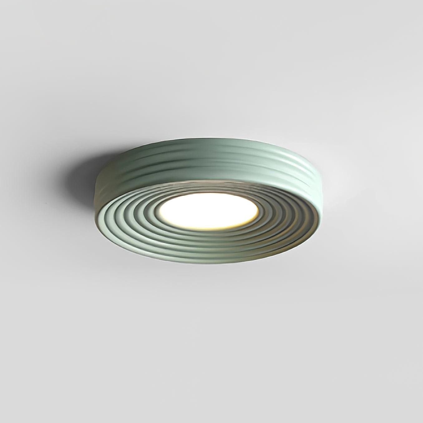 Cream Ribbed Three-color Changing Ceiling Light K337