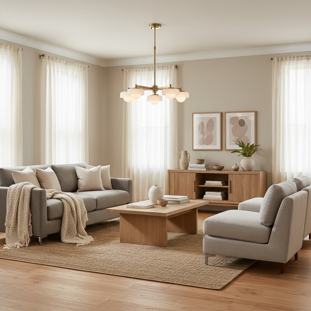 Zirvos Pendant with Frosted Opal Globes and Brushed Brass Frame for Living Room K1905