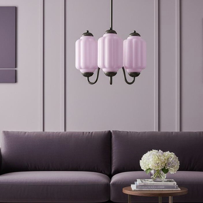 3 Lights Eloise Glass Chandelier for Living Room K947