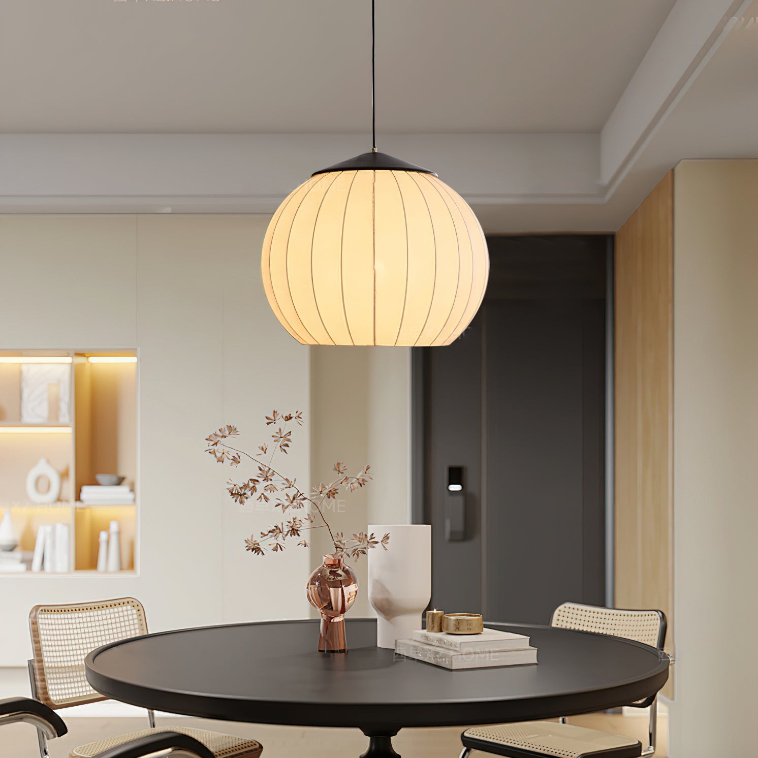 Japanese Style Fabric Lantern Pendant Lamp K423