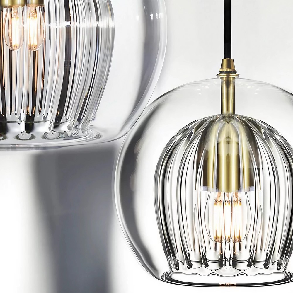 Modern Pleated Glass Pendant Light K862