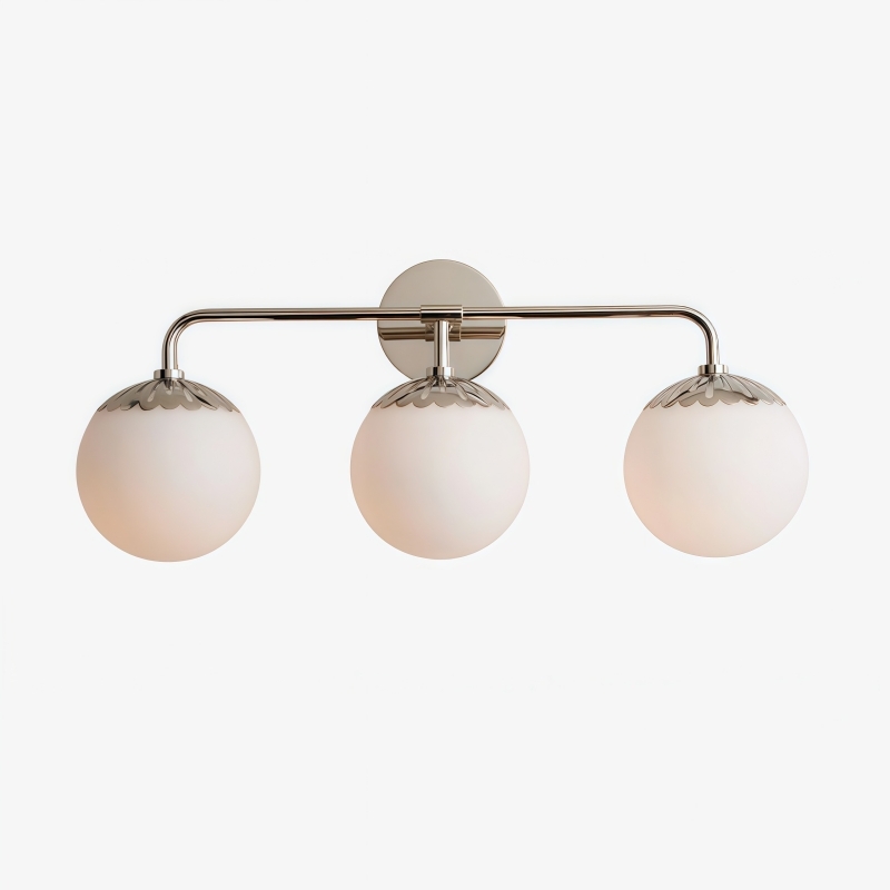 Vinbrea Glass Globe Wall Lamp - Minimal Curved Arm Light for Living Room K2382