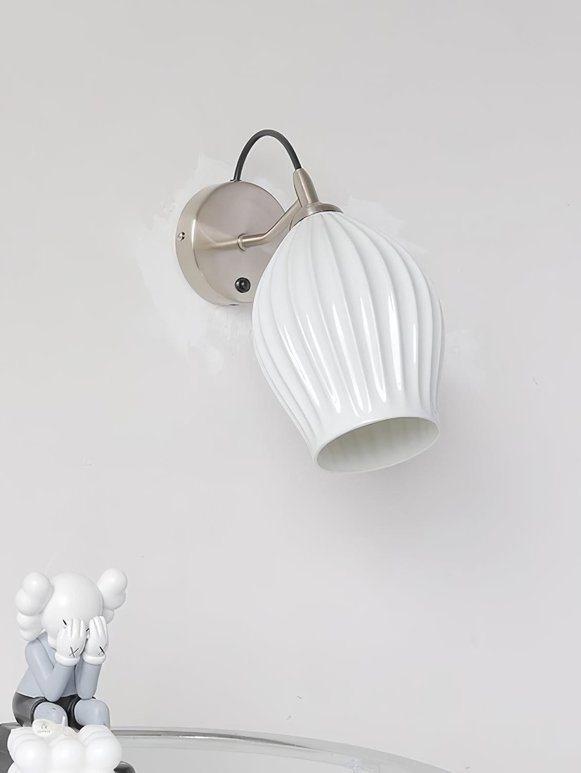 Cream Style Ceramic Ribbed Wall lamp K313