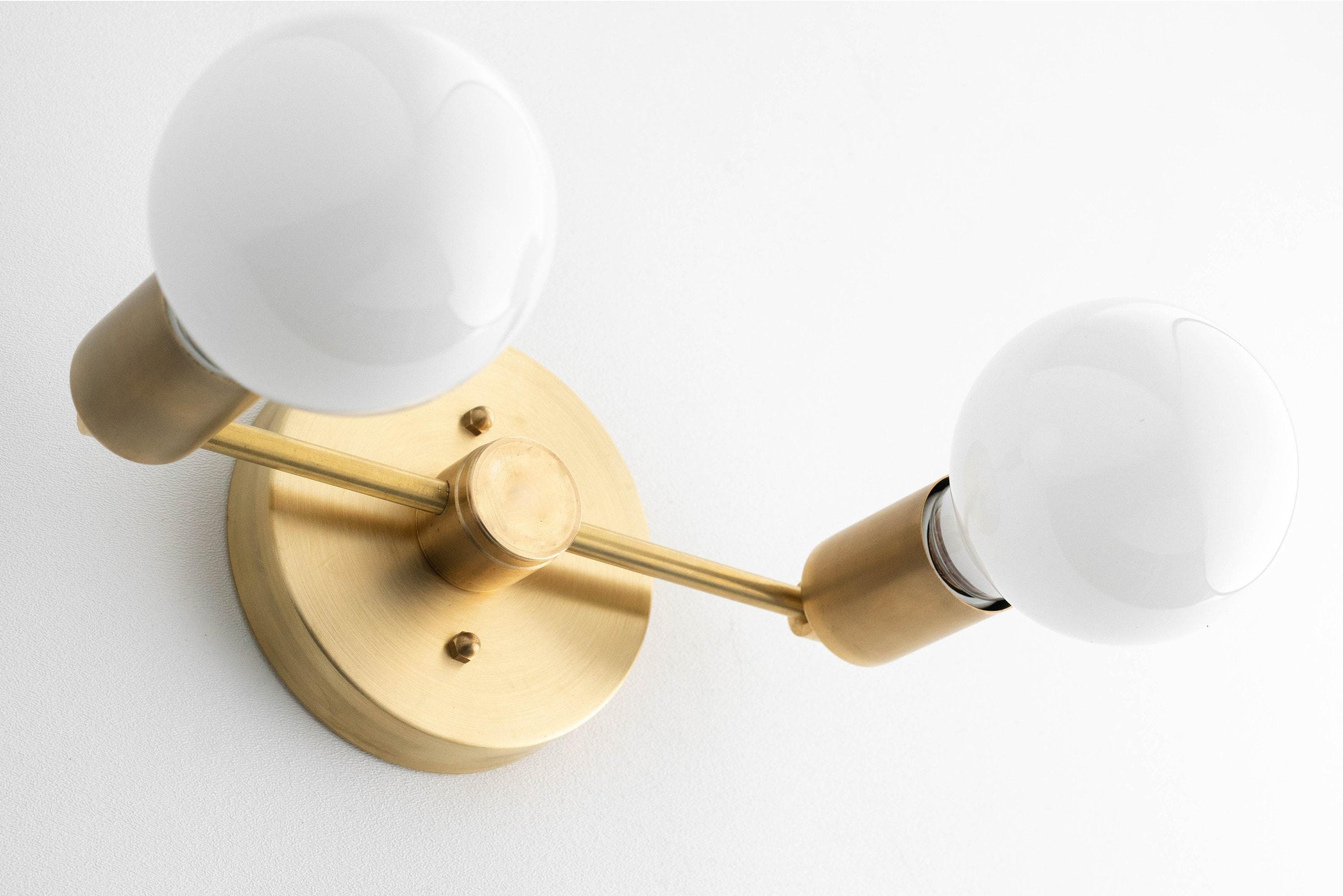 Glorica Glass Vanity Light - Modern Brass Wall Sconce for Bathroom Style K1449