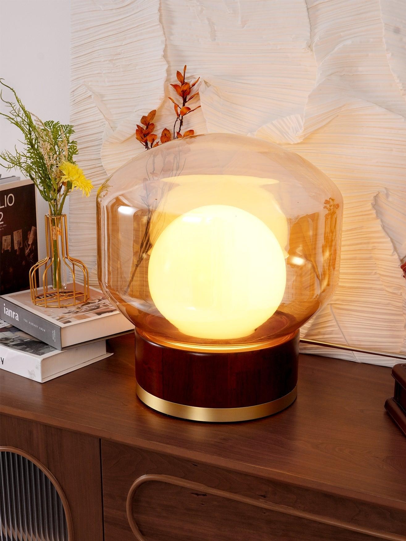 Simple Creative Wood Orb Table Lamp K628