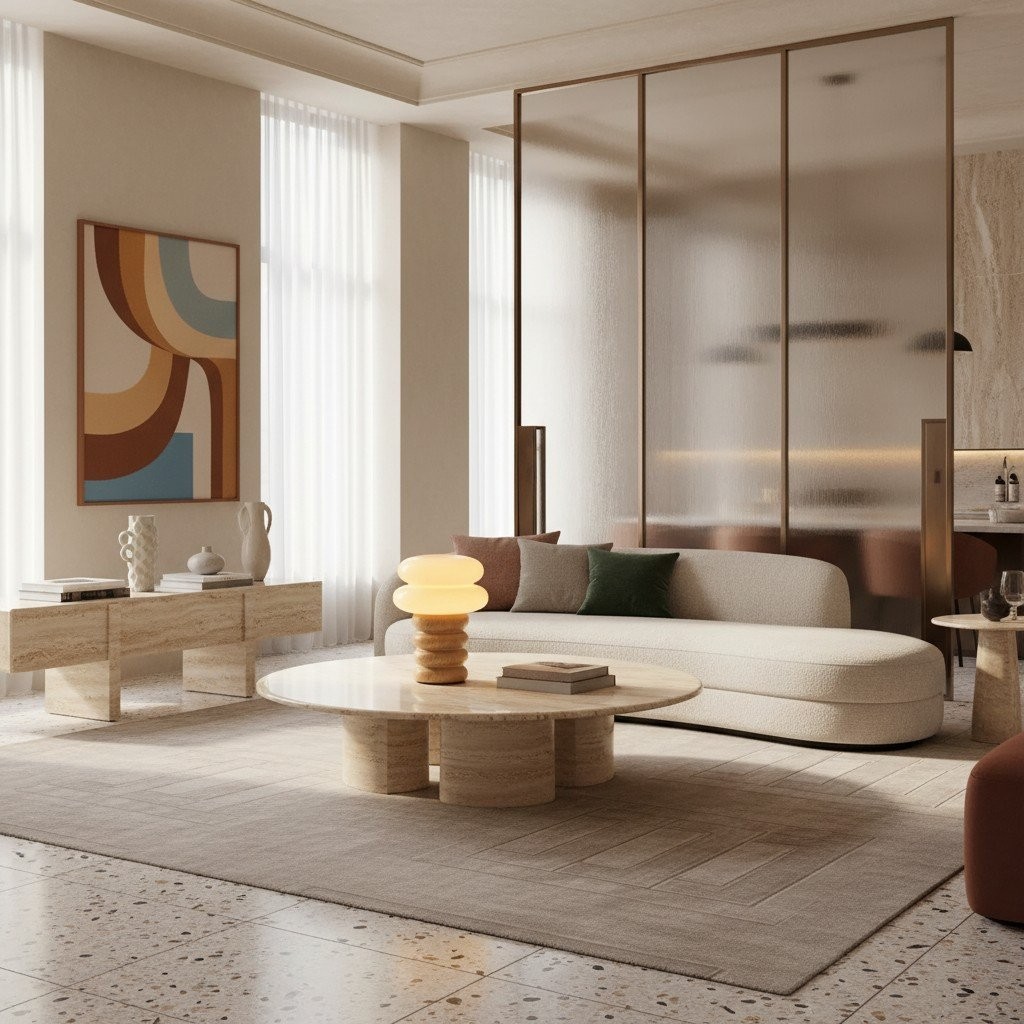 Auralume Elegant Modern Accent Table Lamp with Sculpted Design for Living Room and Bedroom K2131