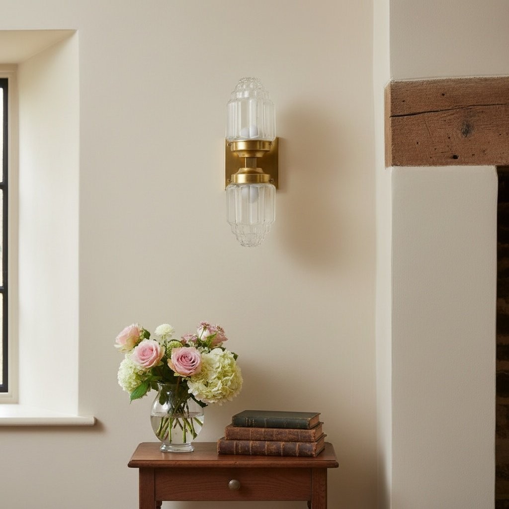 Tierlux Glass Art Deco Wall Sconce - Glass Frosted Globes with Skyscraper Globe K1471