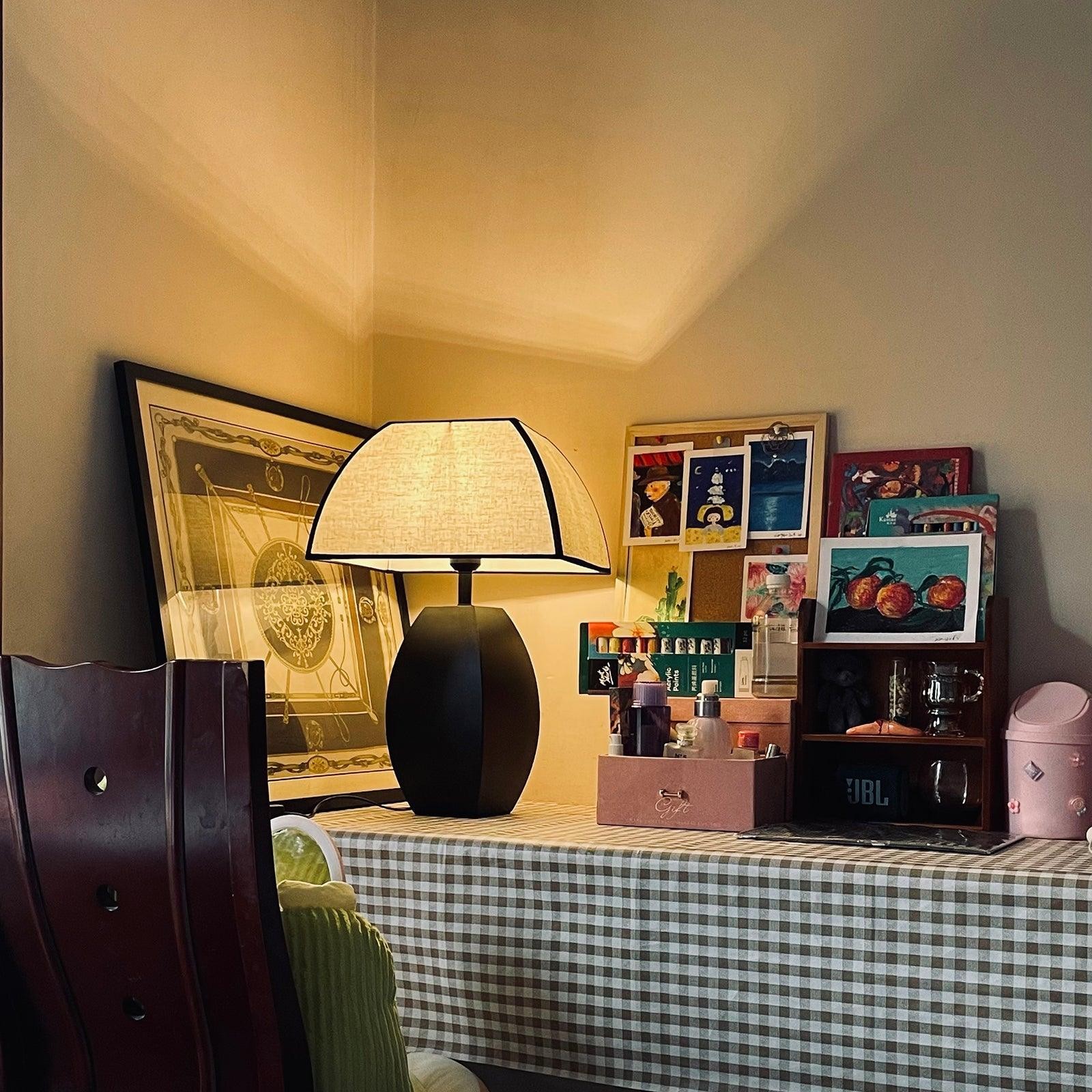 Retro Metal Mushroom Fabric Table Lamp K430