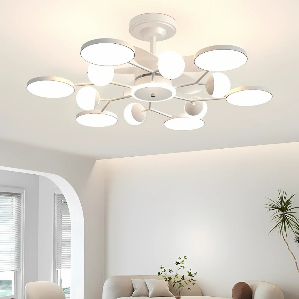 Nordic Branch Quiet Led Ceiling Fan Light K950