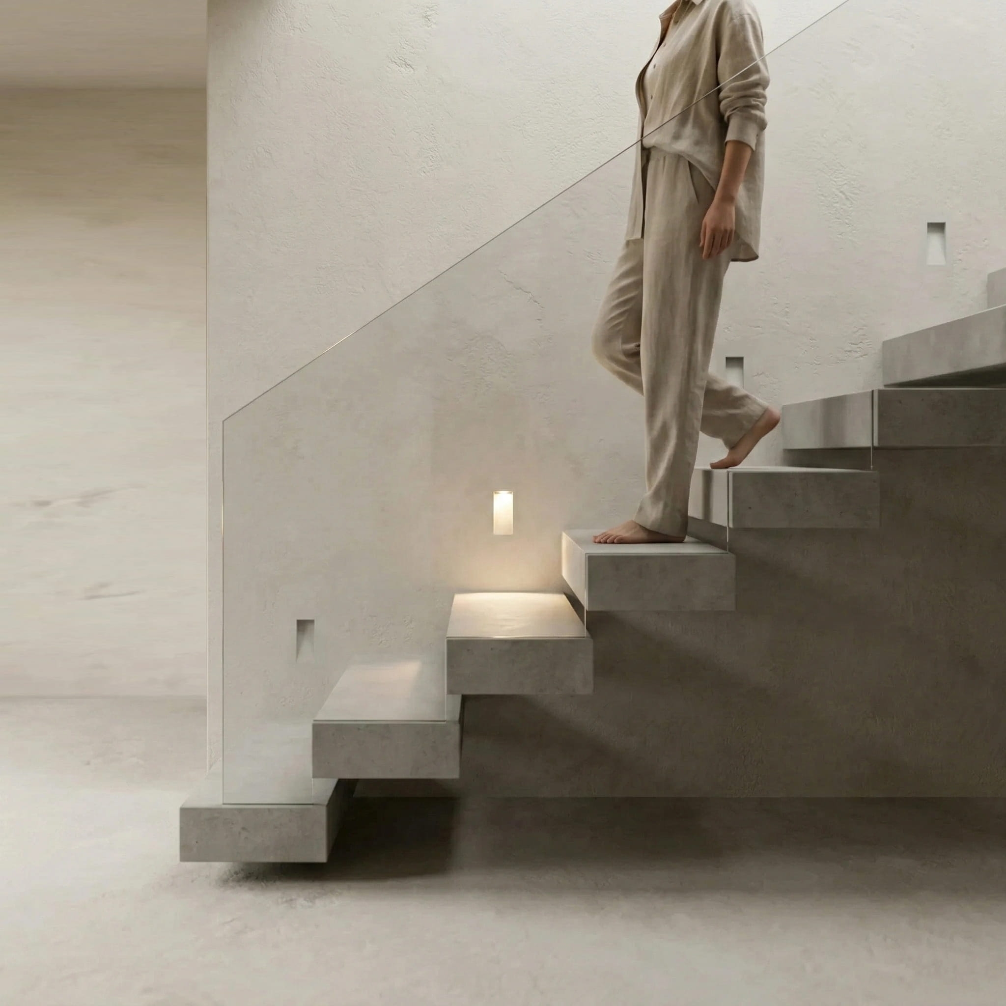 Stary LED Sensor Wall Light - Frameless Recessed Step Lamp for Hallway K2293