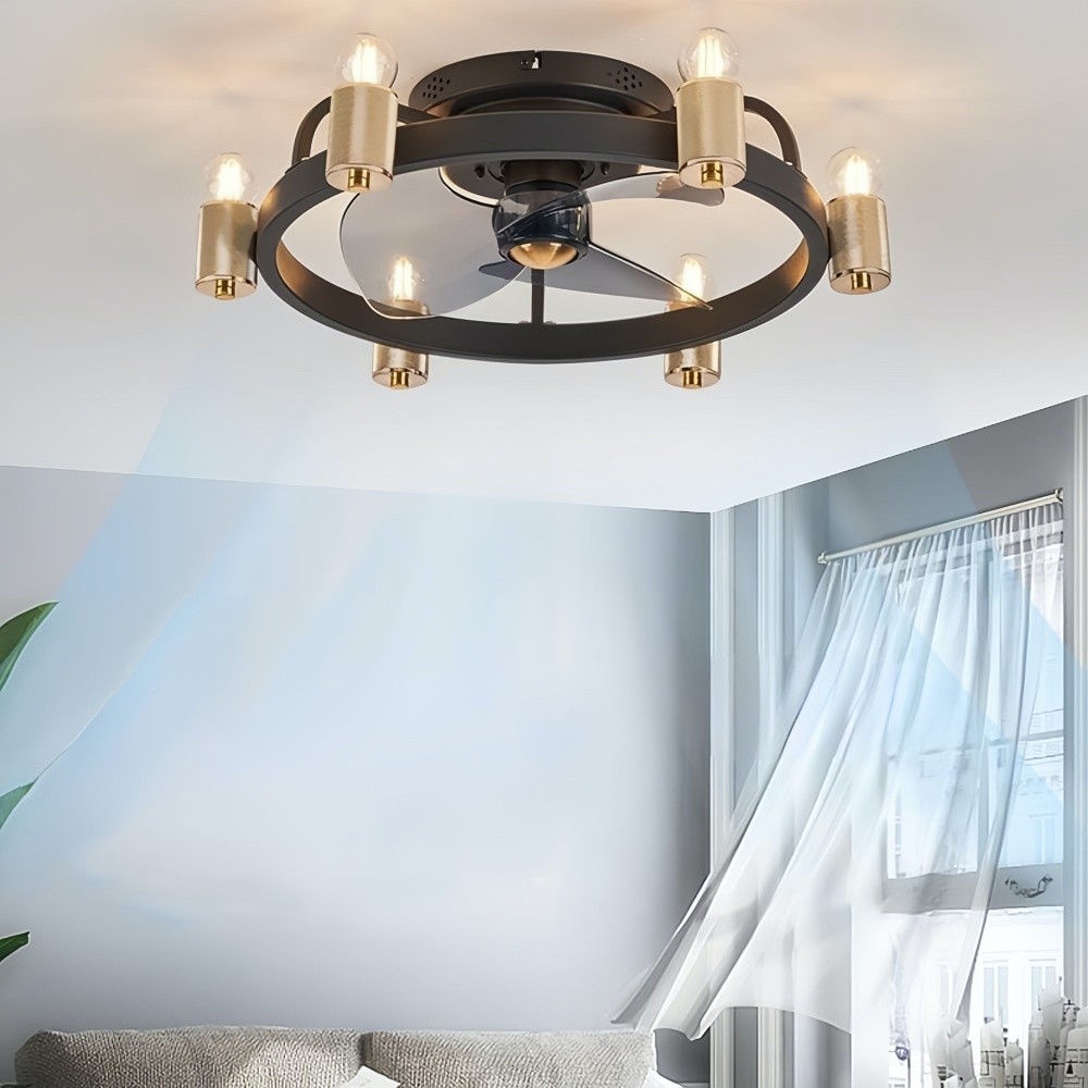 American Industrial Quiet Ceiling Fan Light K1108