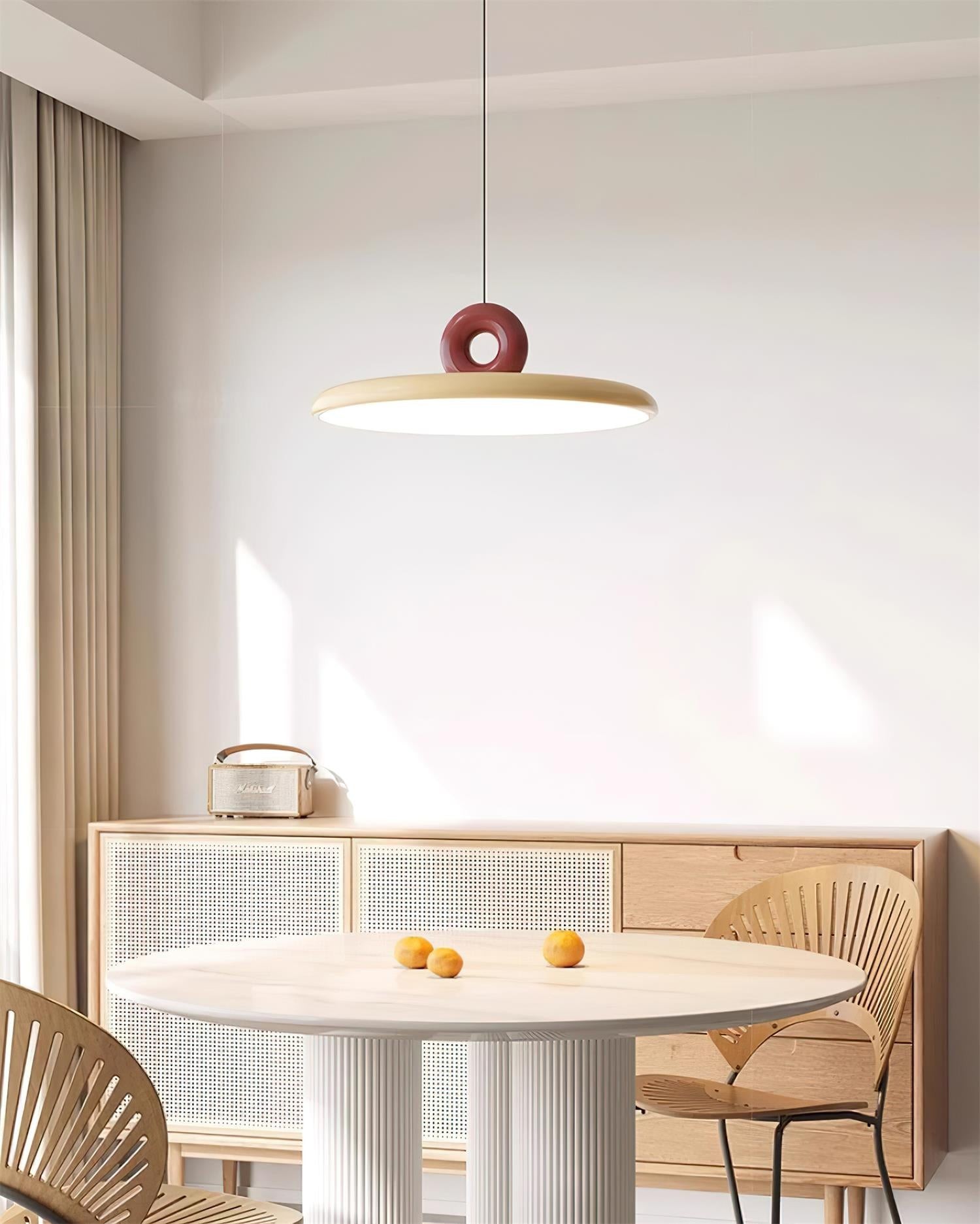Cream Style Vertical Flying Saucer Pendant Lamp K343