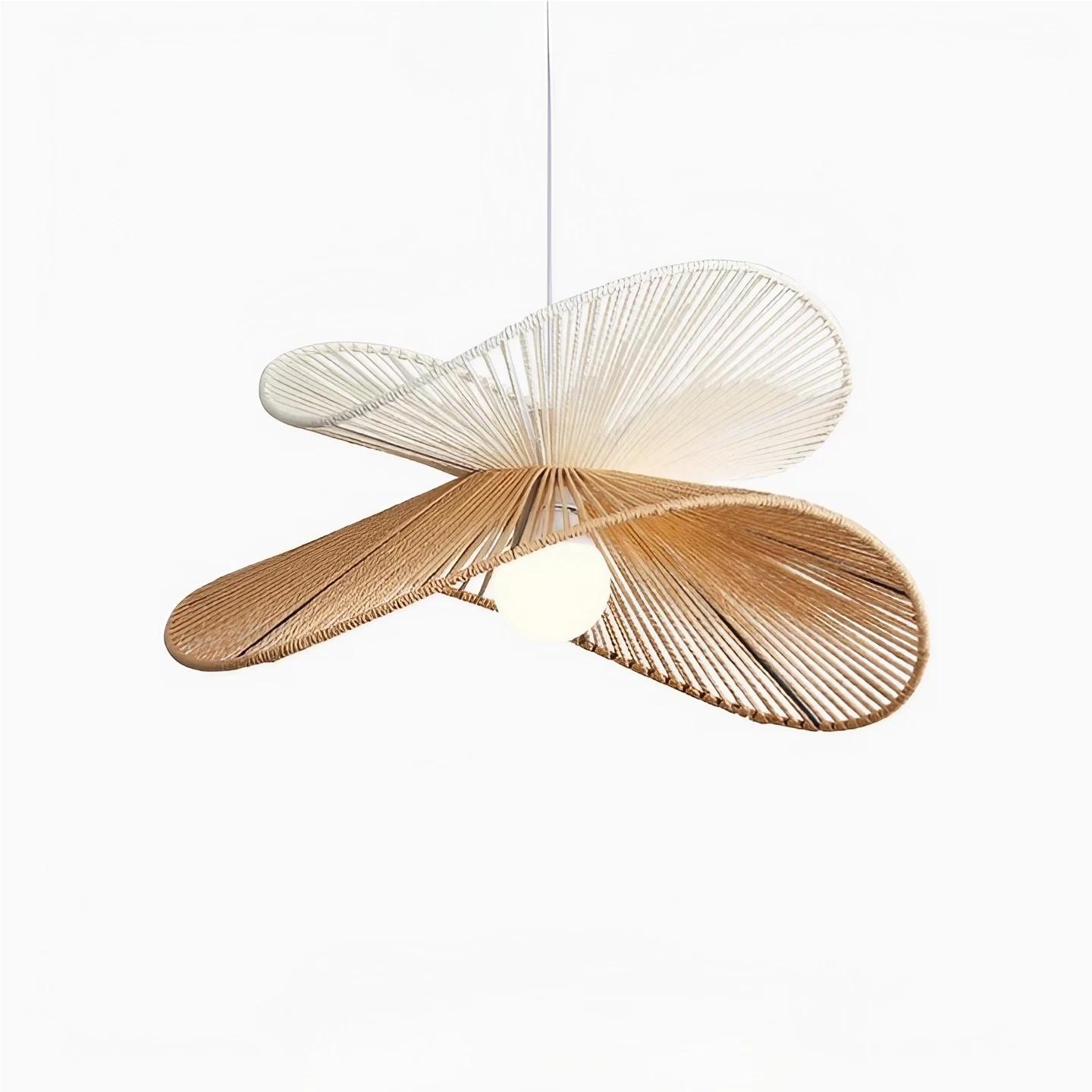 Retro Zen Straw Hat Rattan Pendant Light K69