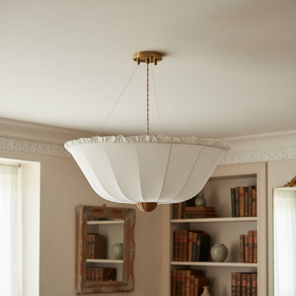 Wickara Woven Parasol Ceiling Light - Modern Flush Mount for Living Room K2050