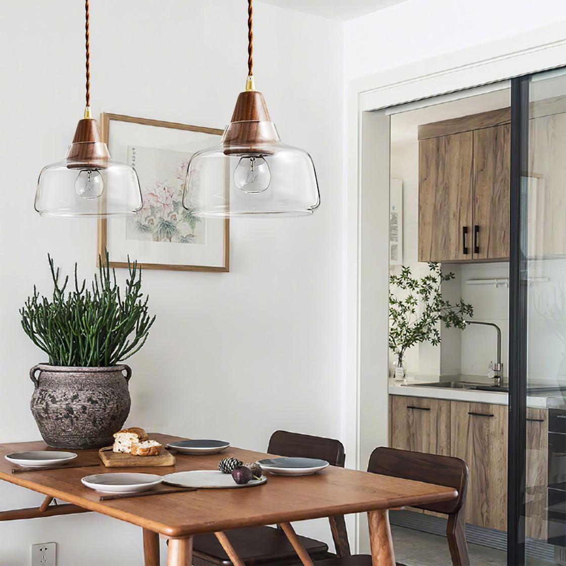 Walnut Glass Pendant Lamp K764
