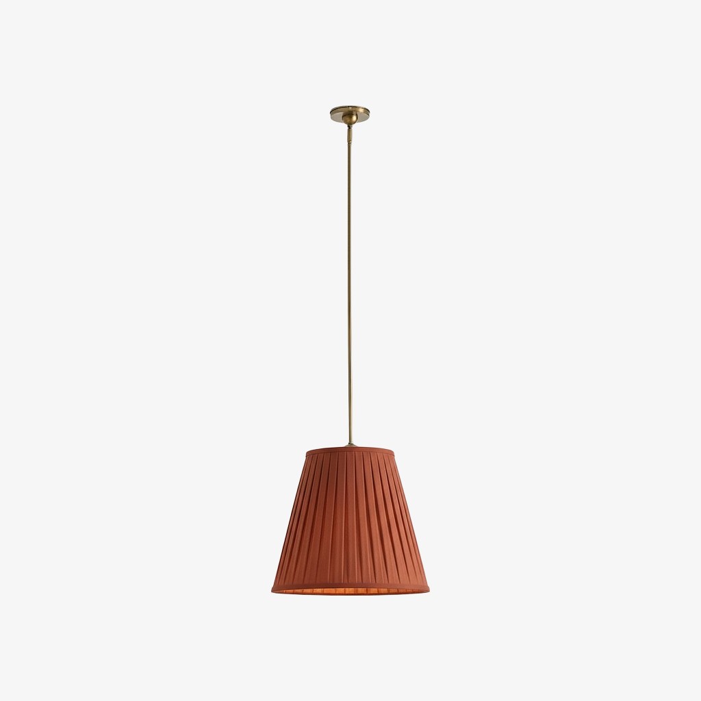 Luvora Refined Fabric Pendant Light – Pleated Textile Shade with Iron Base K1303