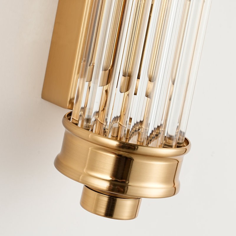 Bravira Ribbed Cylindrical Glass Wall Sconce - Wall Light for Hallway and Living Room K2255