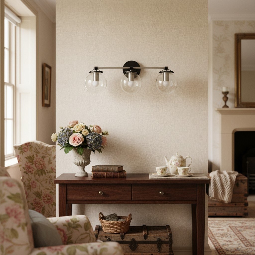 Glorica Glass 3 Shade Globe Vanity Light - Soft Bathroom Light Fixture K1453