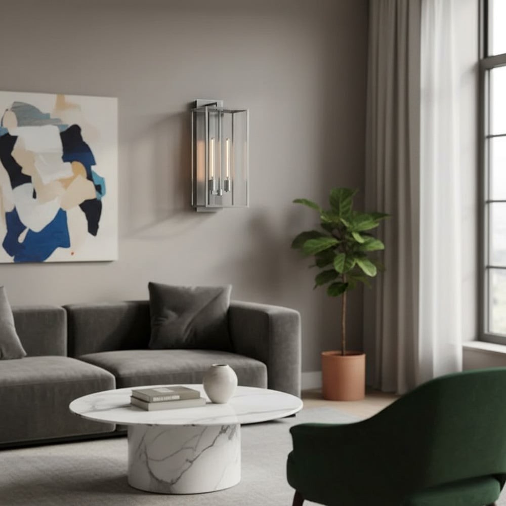 Classic Beckman Vintage Wall Sconce - Steel & Glass Linear Design K1589