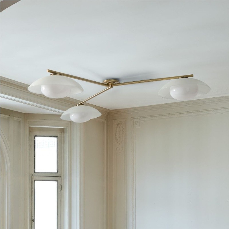 Elorina 3-Light Flush Mount Glass/Metal Ceiling Light - A Stylish Fixture for Modern Spaces K1292