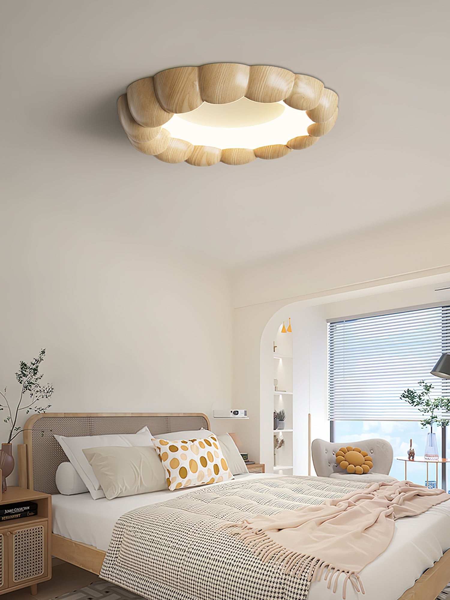 Faux Wood Ripple Ceiling Lamp K377