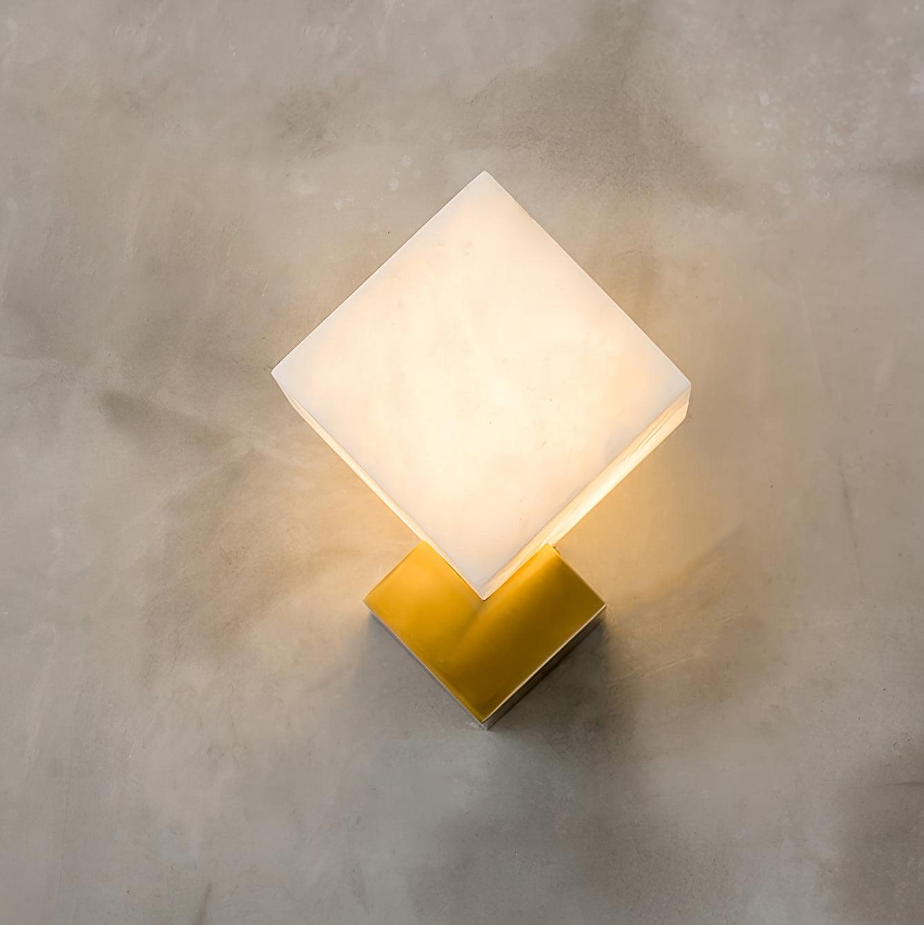 Block Alabaster Wall Sconce D387