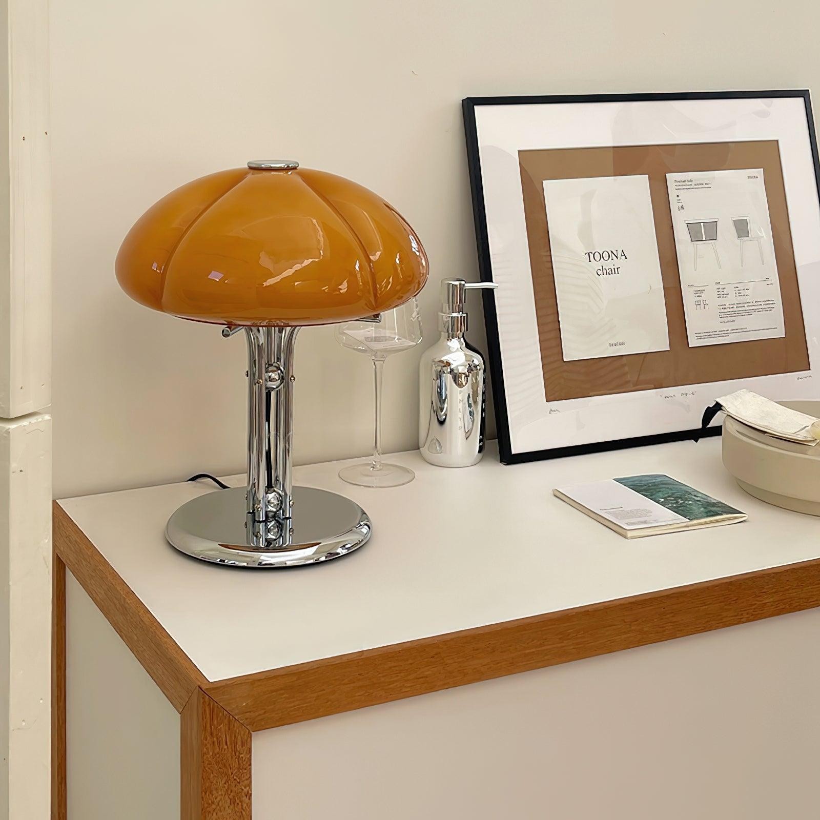 High-Grade Bedroom Bedside Mushroom Glass Table Lamp K302
