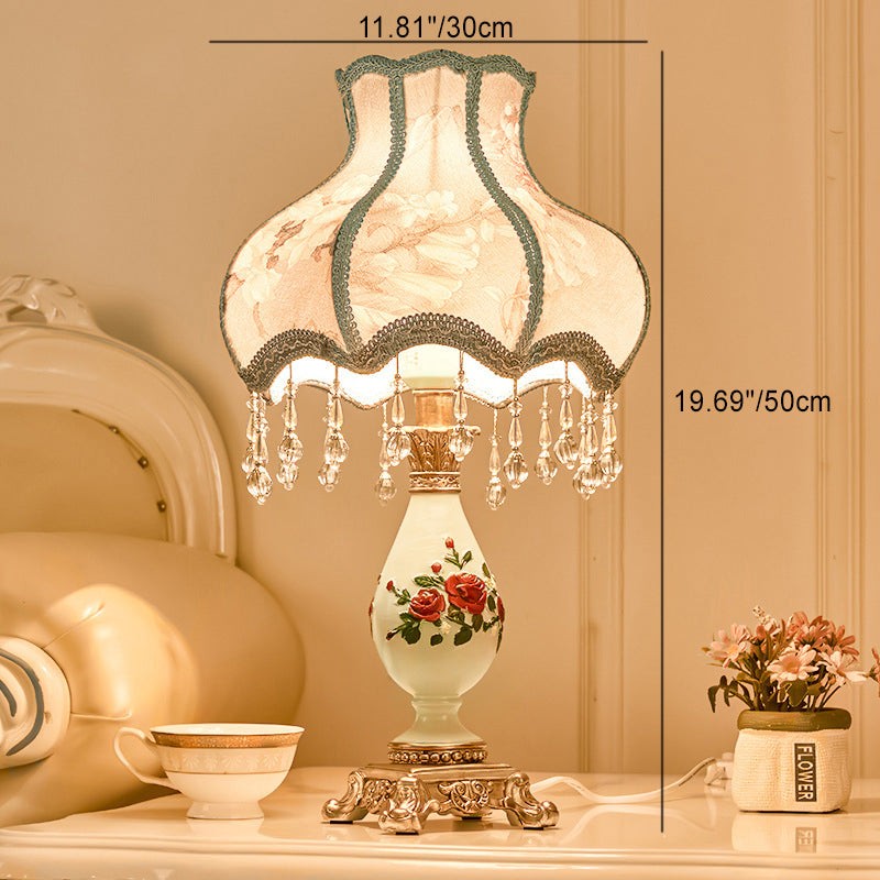 Classic European Vase Base Resin Fabric Table Lamp K717
