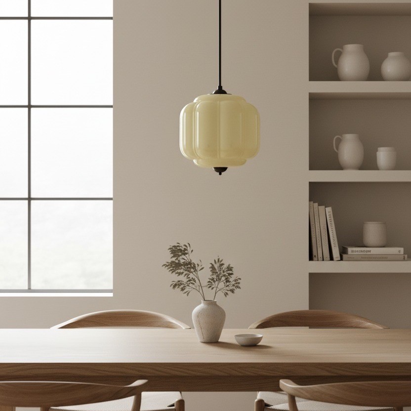Retro Eloise Milk Glass Pendant Light For Kitchen K946