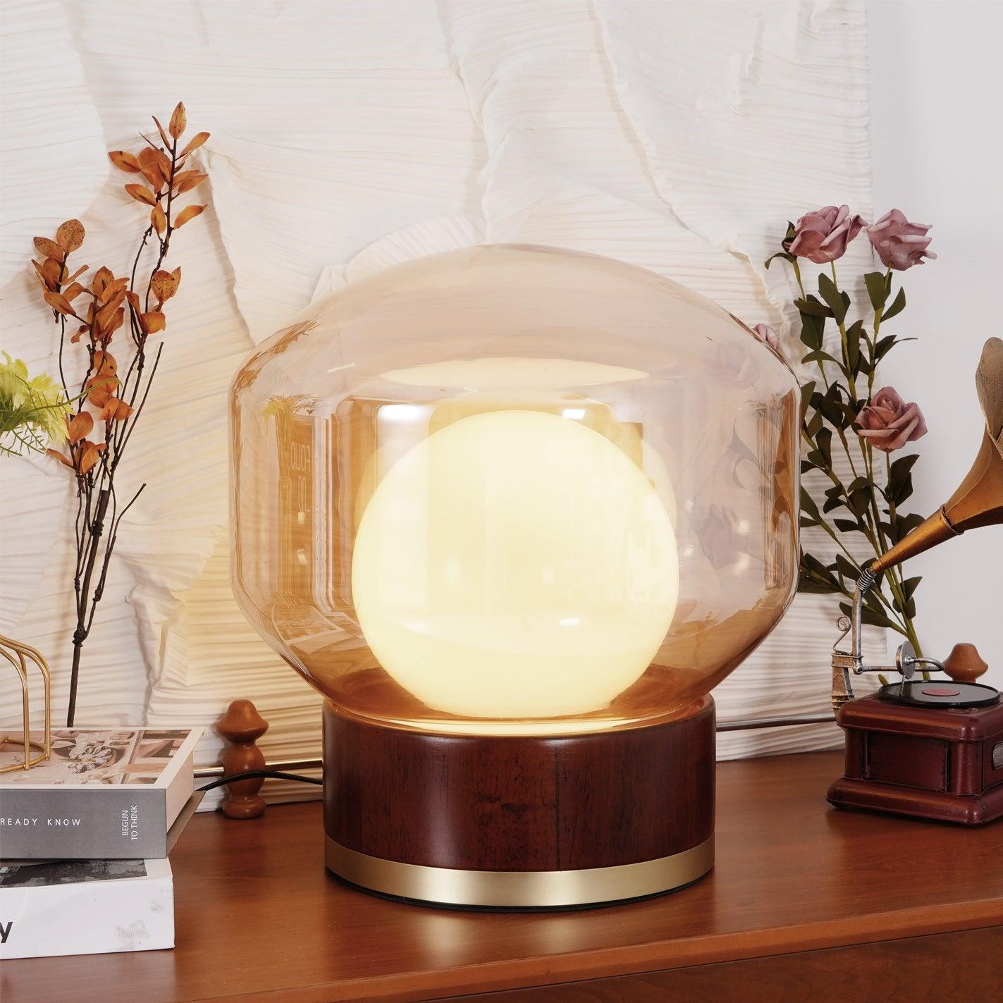 Simple Creative Wood Orb Table Lamp K628