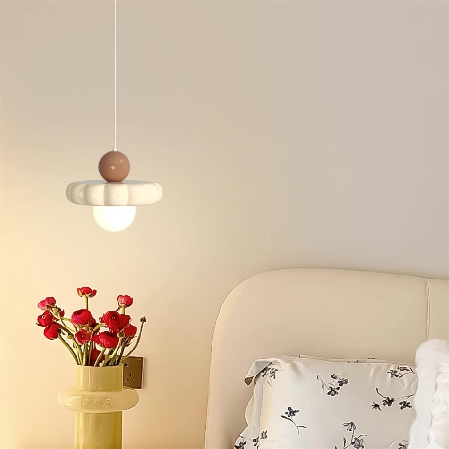 Cream Style Long Line Pumpkin Texture Pendant Lamp K307