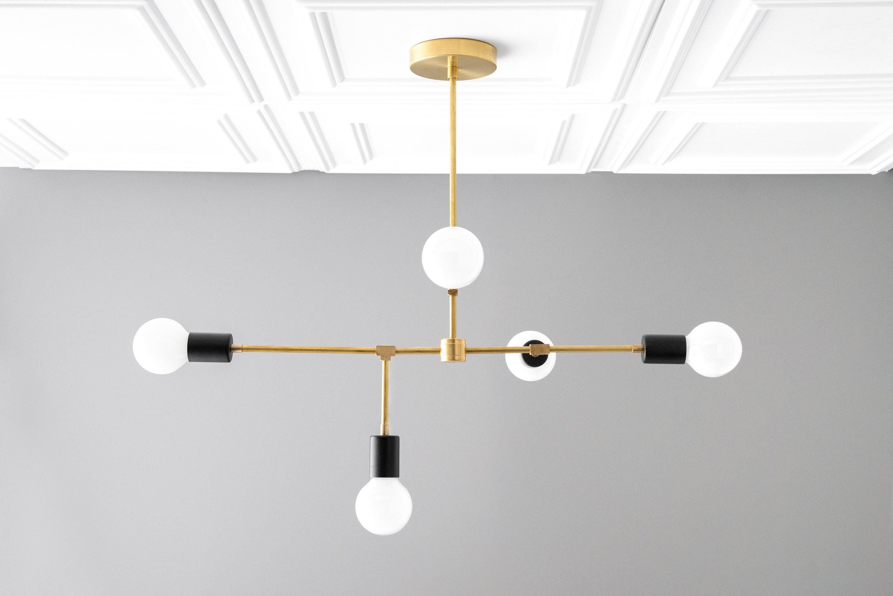 Mobilux Line 5 Light Chandelier - Modern Ceiling Hanging Lamp for Dining Room K1477