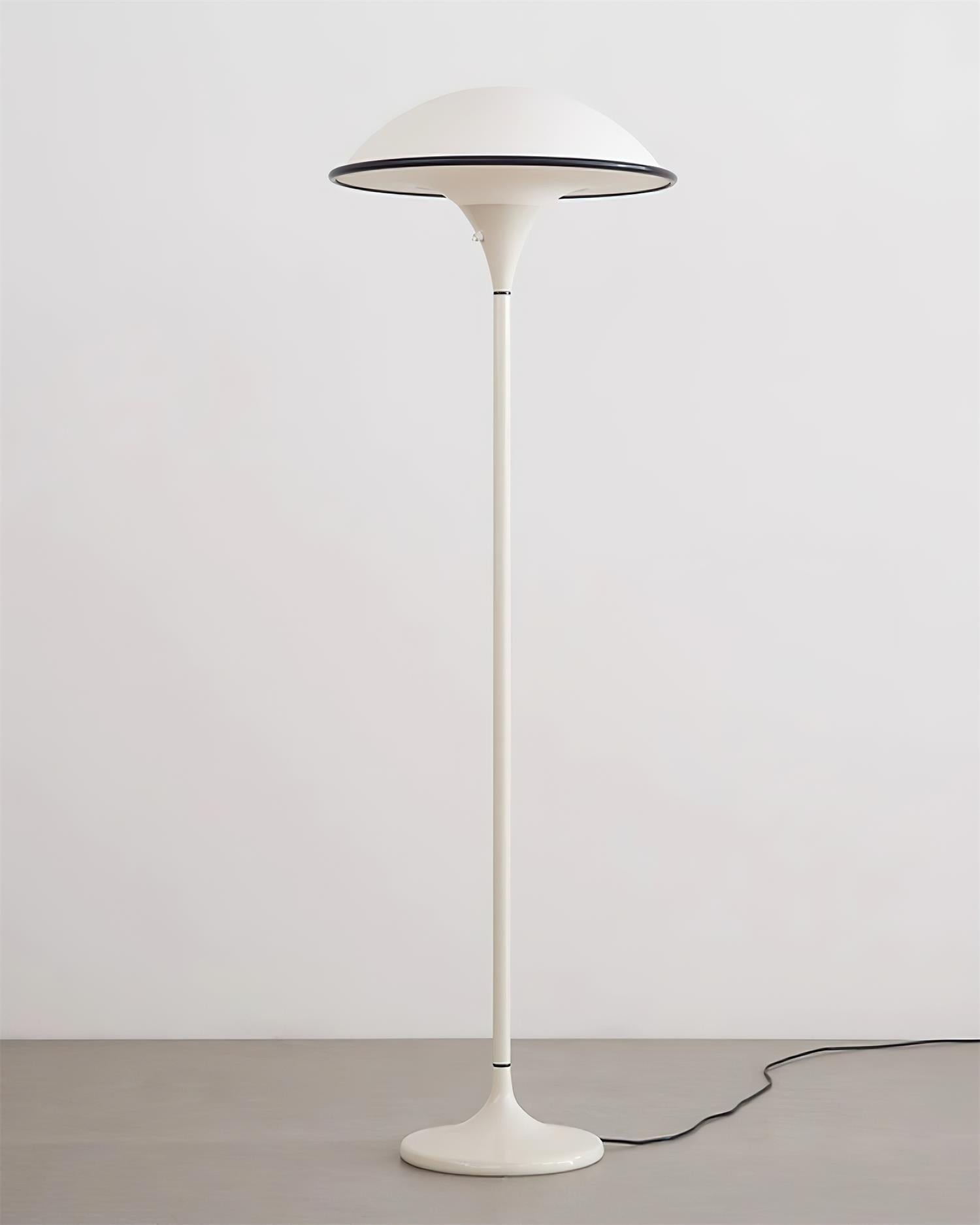 Danish Retro White Flying Saucer Floor Lamp K393