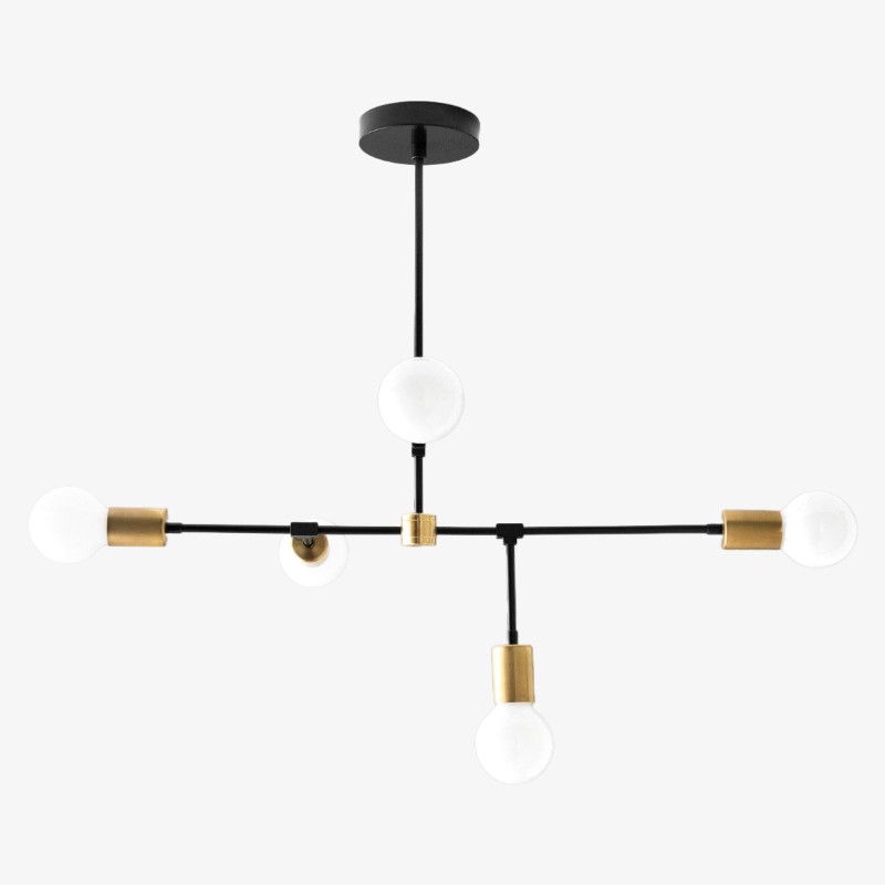 Mobilux Line 5 Light Chandelier - Modern Ceiling Hanging Lamp for Dining Room K1477