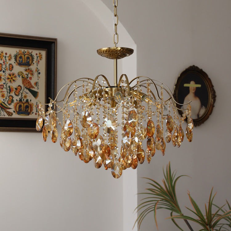 Vintage Sumptuous Teardrop Crystal Chandelier K1279