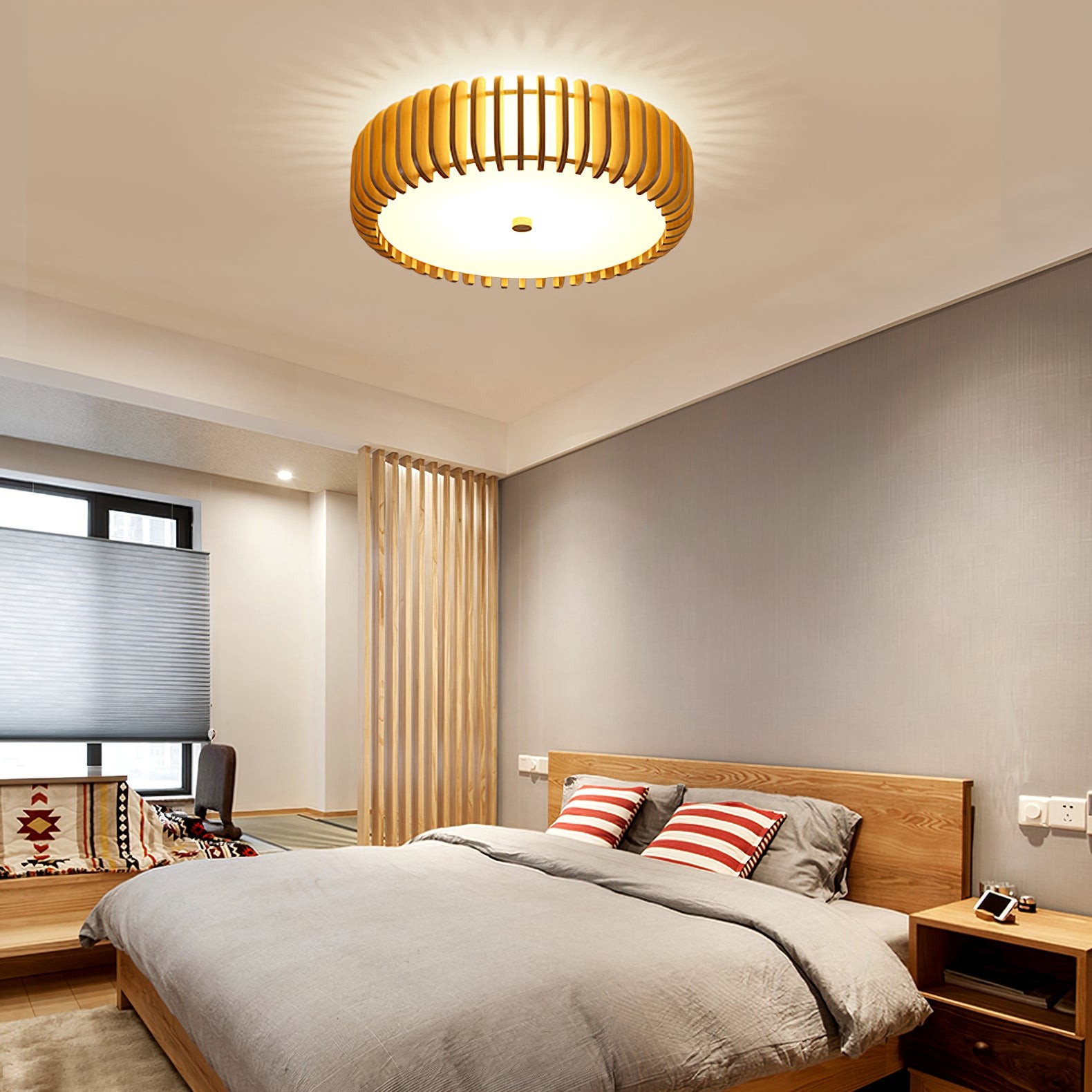 Wooden Drum Ceiling Lamp K1098