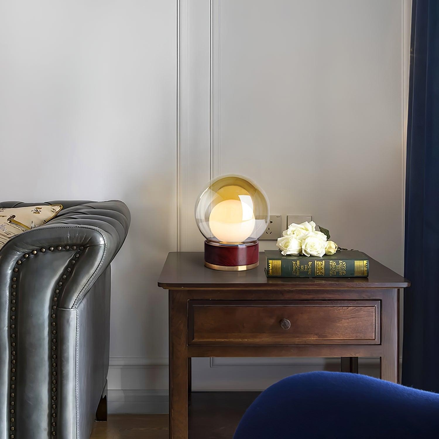 Simple Creative Wood Orb Table Lamp K628