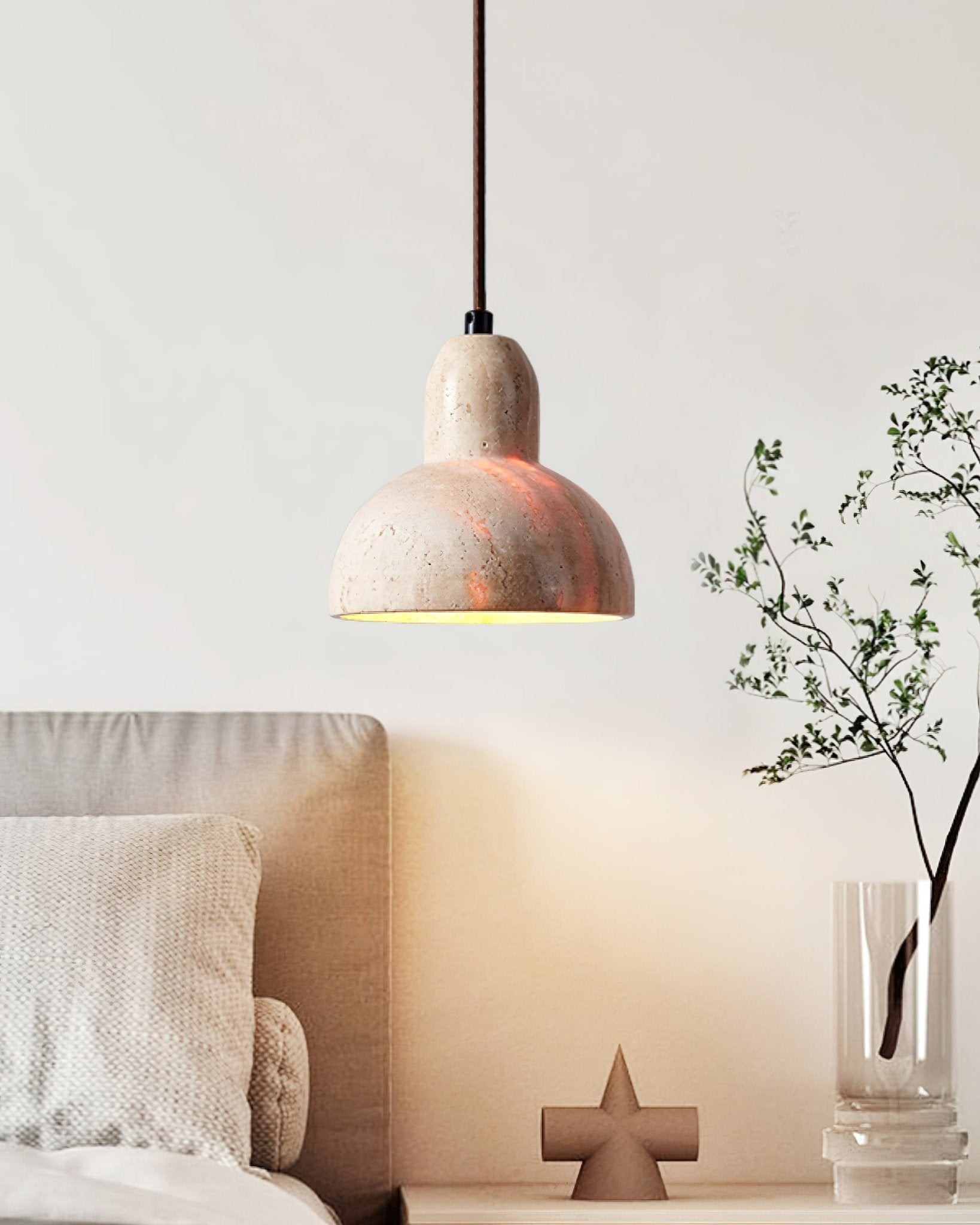 Wabi-Sabi Style Creative Travertine Pendant Light K690