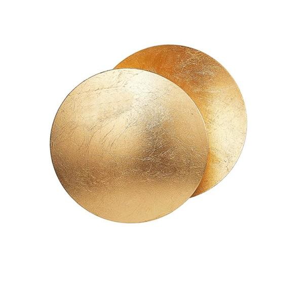 Elegant Round Lederam Wall Lamp - Modern Metallic Wall Light for Living Room