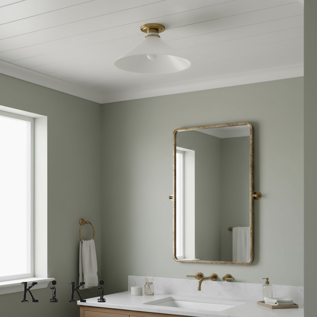Aurenza Simple Flush Mount – Metal and Glass Ceiling Light for Any Room K1138