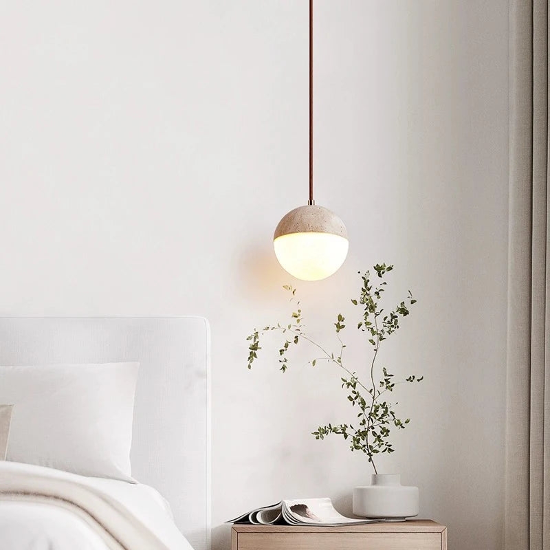 Travertine Ball Pendant Light D916