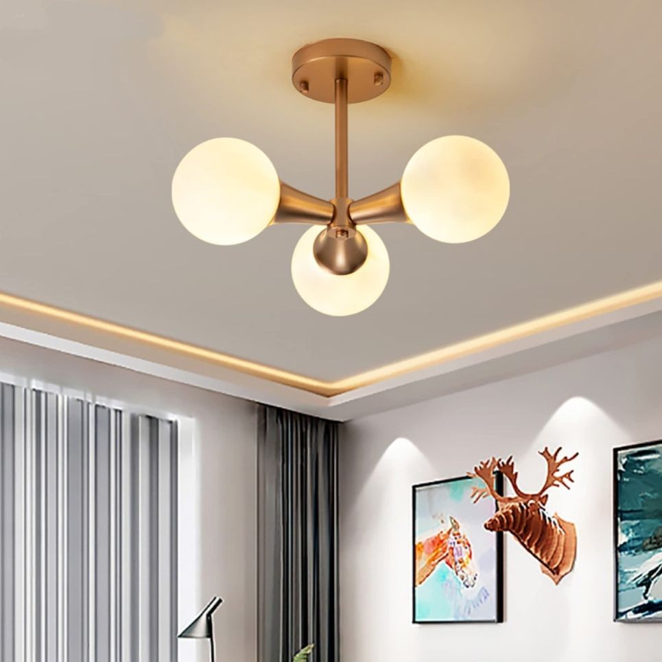 Mid Century Metal Multi Heads Globe Ceiling Lamp K118