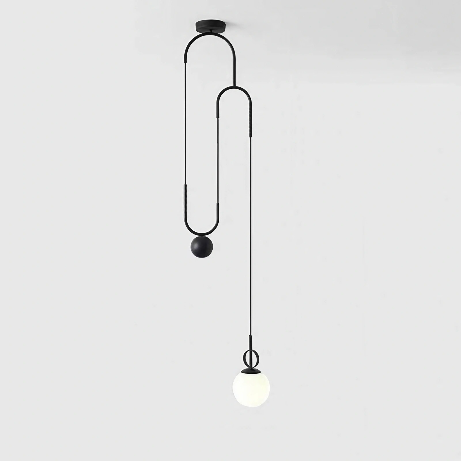 Glass ball pendant lamp