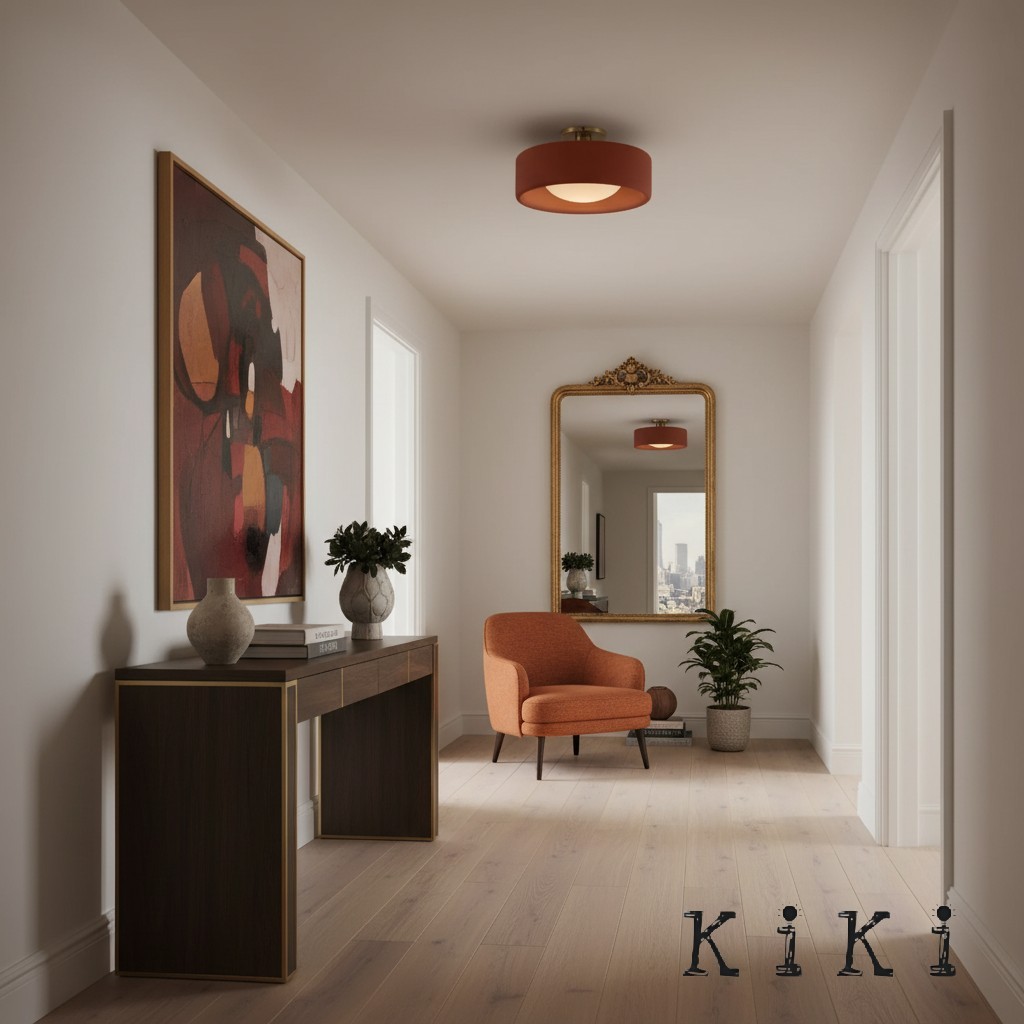 Cerova Modern Porcelain Flush Mount Ceiling Light– Elegant Ivory Shade K1373
